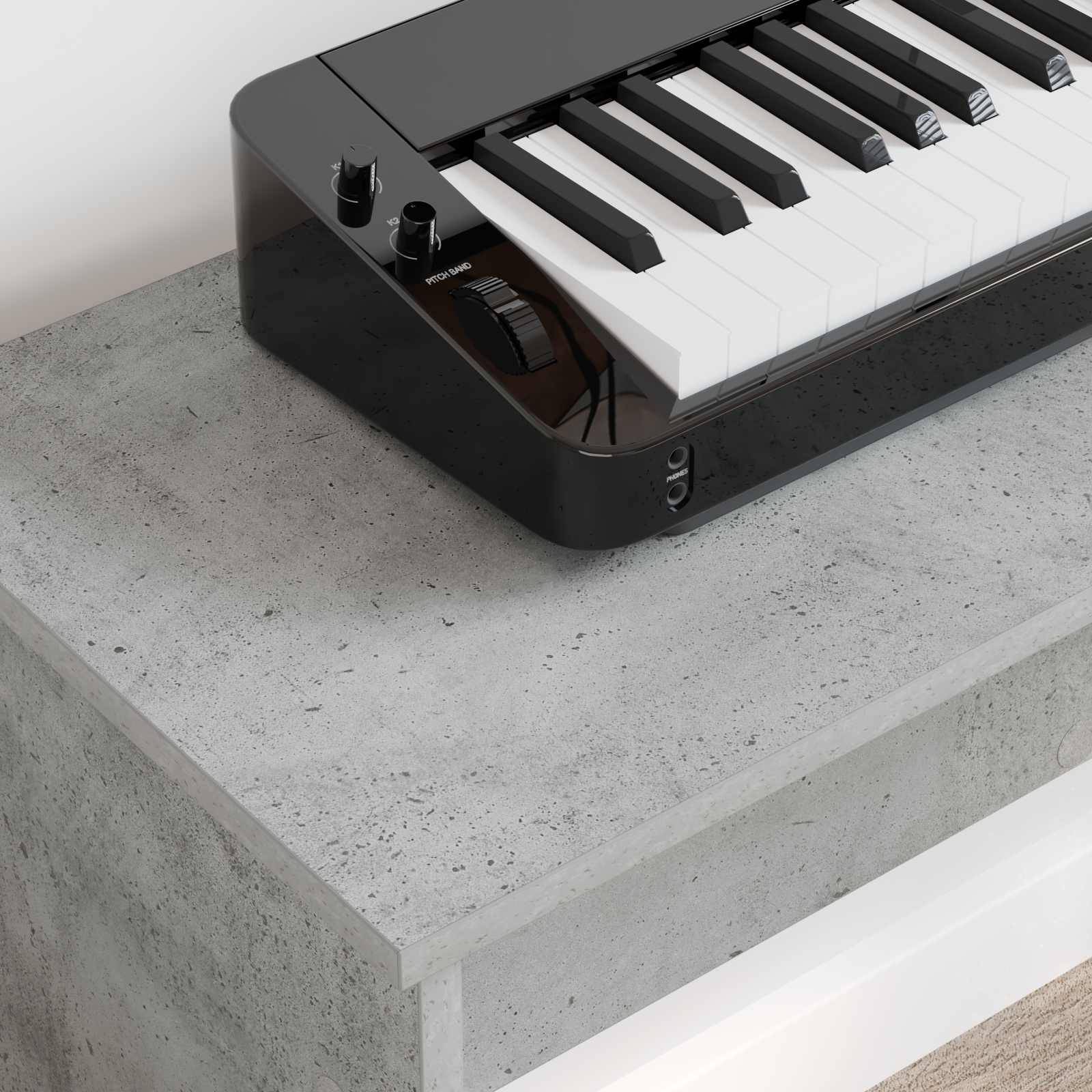 vidaXL Klavierständer Holzständer Musikständer, Betongrau für Alltag und Zuhause – Detailansicht 24