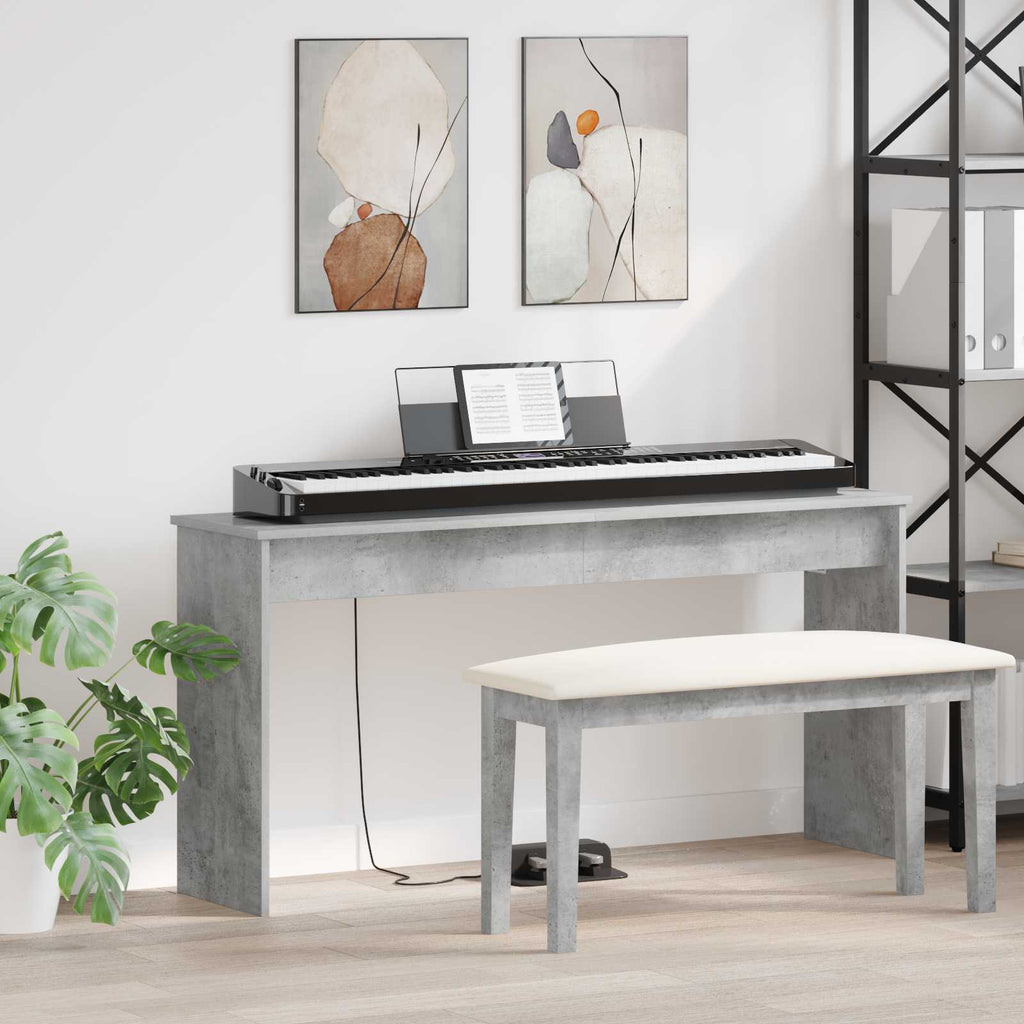vidaXL Klavierständer Holzständer Musikständer, Betongrau für Alltag und Zuhause – Detailansicht 64