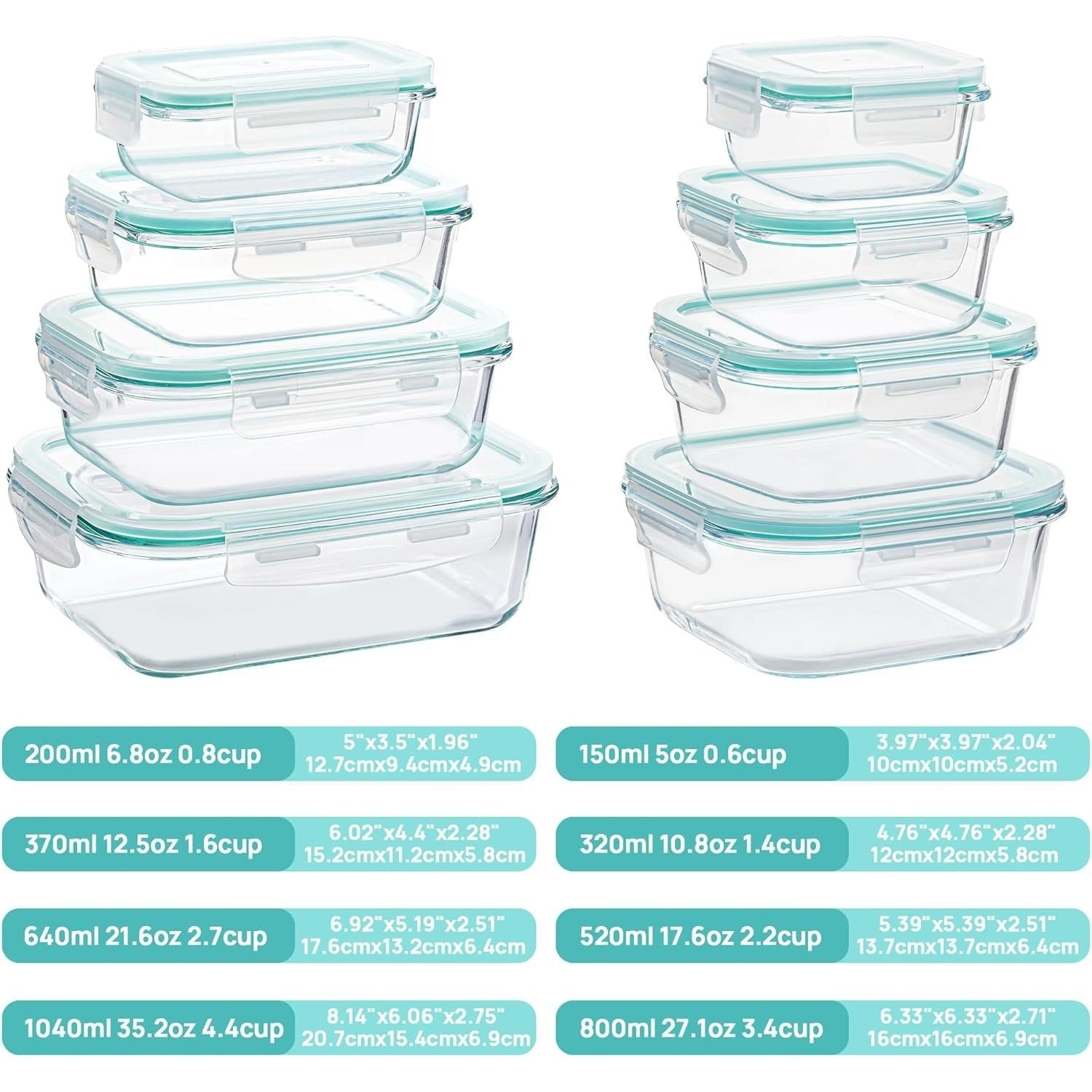 vienev Glasbehälter Set, Grun für Alltag und Zuhause – Detailansicht 3