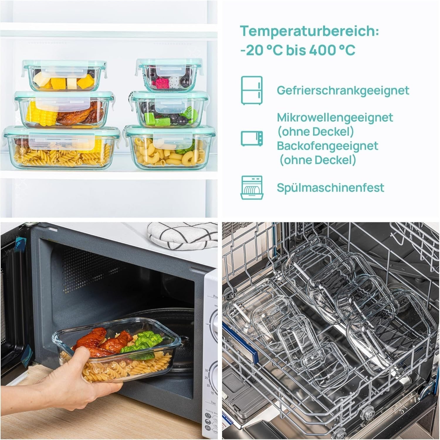 vienev Glasbehälter Set, Grun für Alltag und Zuhause – Detailansicht 5