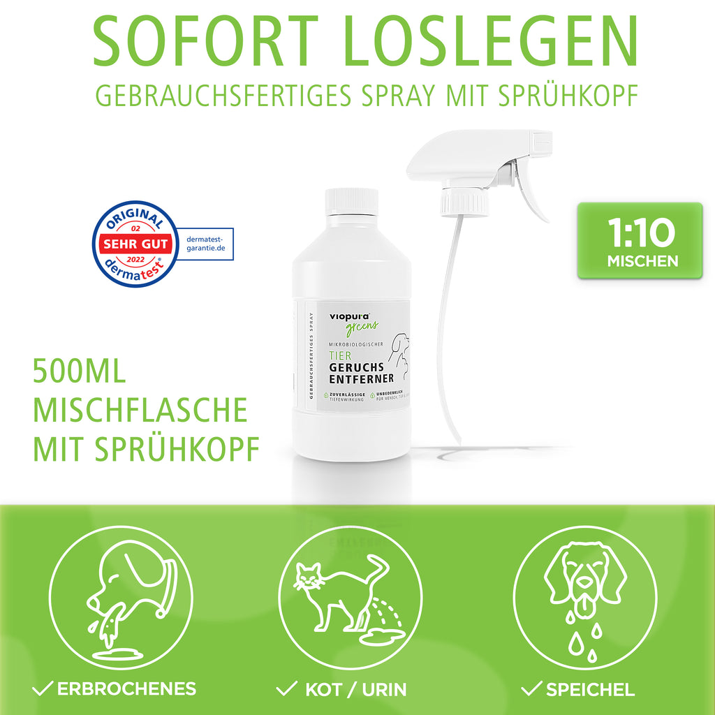 viopura Tiergeruchsentferner EXTRA STARK, 1 Liter Konzentrat für Haustiere und Zuhause – Detailansicht 4