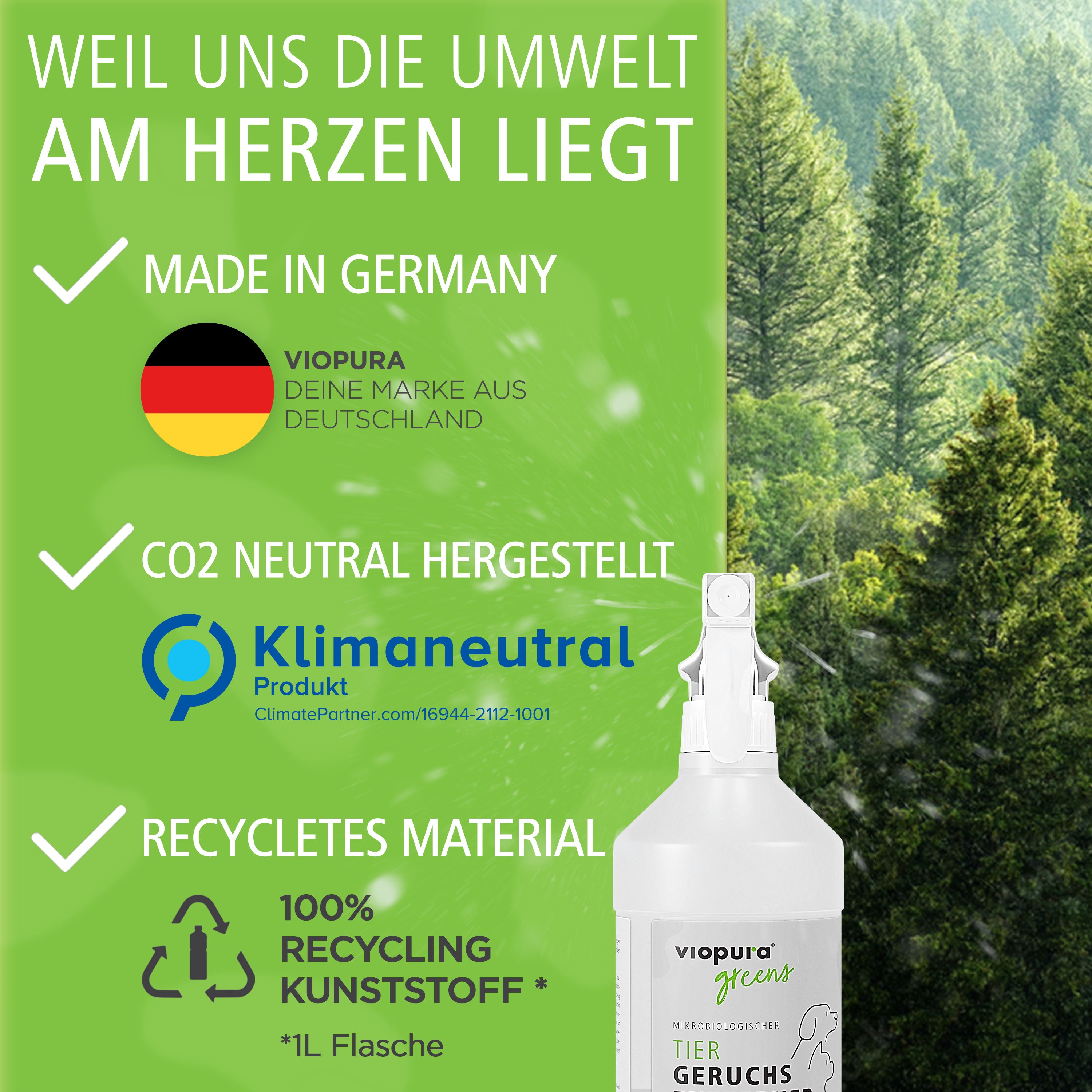 viopura Tiergeruchsentferner EXTRA STARK, 1 Liter Konzentrat für Haustiere und Zuhause – Detailansicht 10