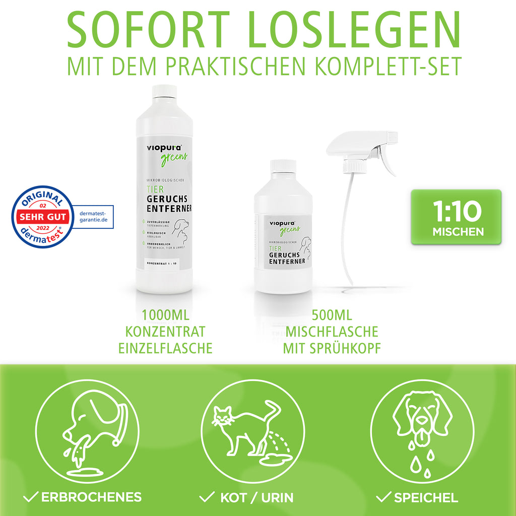 viopura Tiergeruchsentferner EXTRA STARK, 1 Liter Konzentrat für Haustiere und Zuhause – Detailansicht 13
