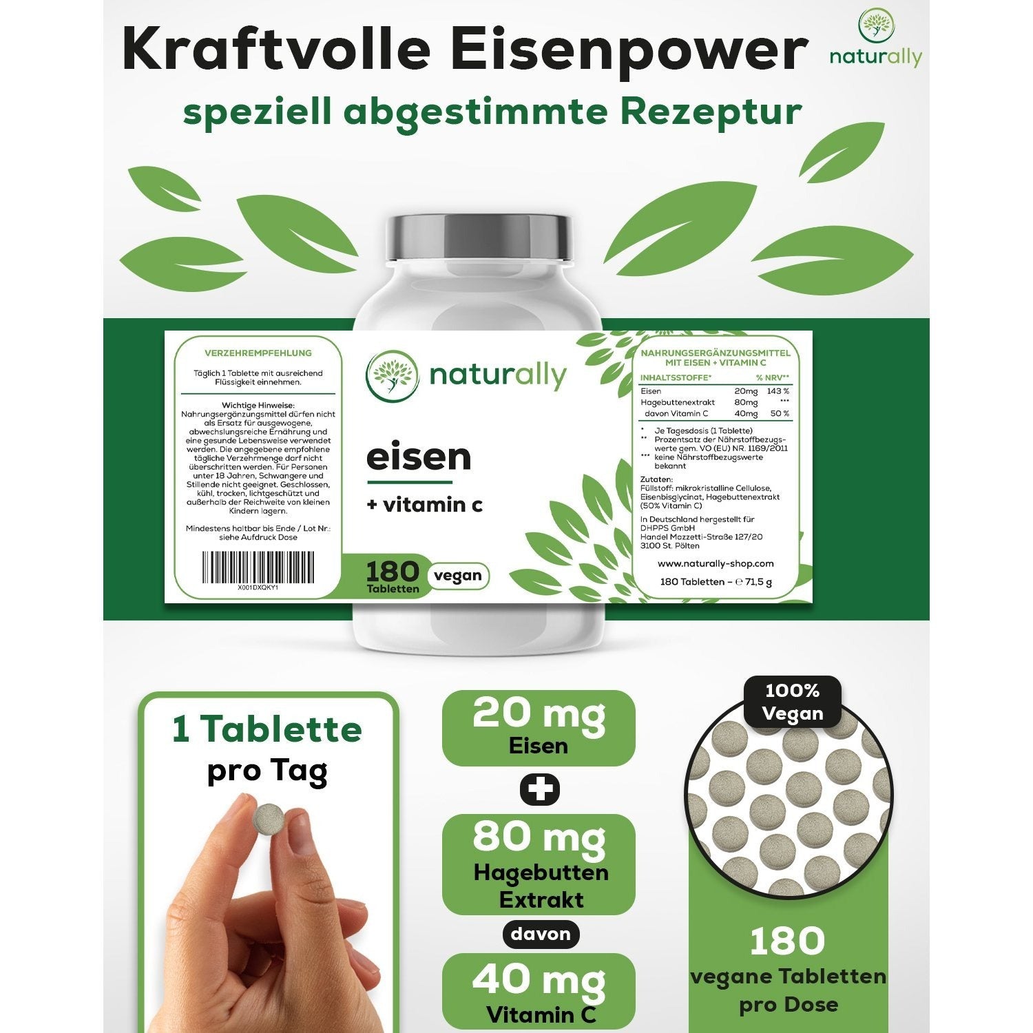 Vitamin-C-Präparat, 180 Stück für Pflege zu Hause und Alltag – Detailansicht 5