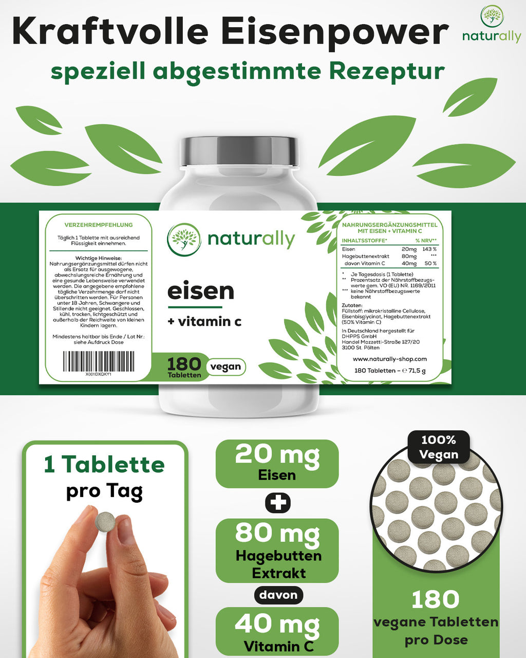 Vitamin-C-Präparat, 180 Stück für Pflege zu Hause und Alltag – Detailansicht 11