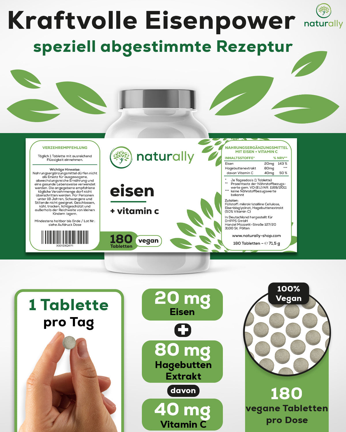 Vitamin-C-Präparat, 180 Stück für Pflege zu Hause und Alltag – Detailansicht 11