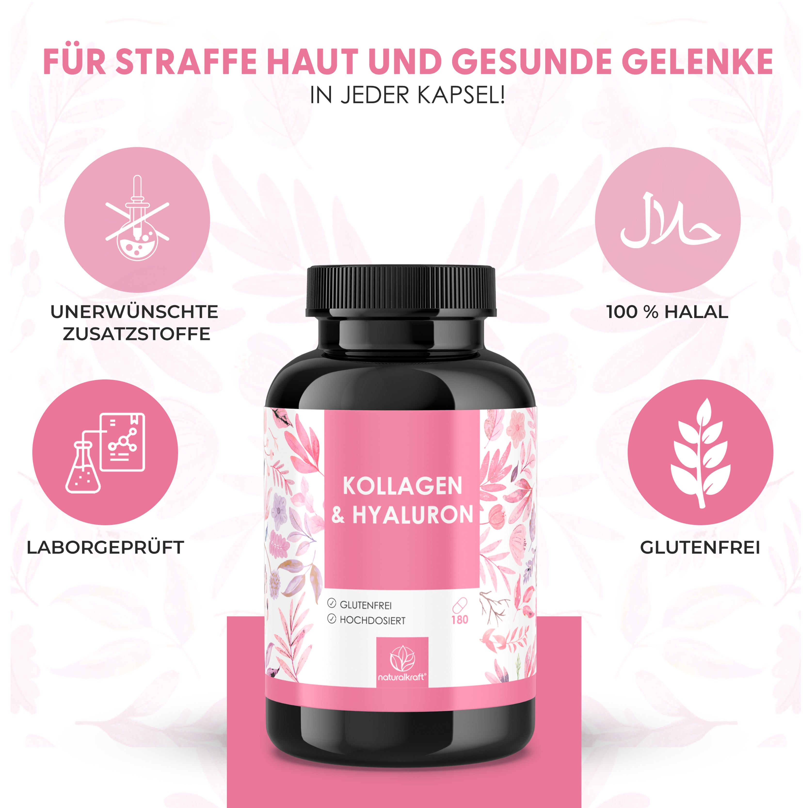 Vitamin-C-Präparat, Deutsche Markenqualität 180 Kapseln für Pflege zu Hause und Alltag – Detailansicht 2