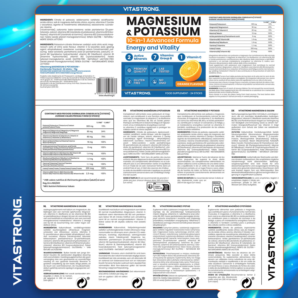 Vitamin-C-Präparat, Vitastrong Magnesium und Kalium Formel 10-in-1 für Pflege zu Hause und Alltag – Detailansicht 8