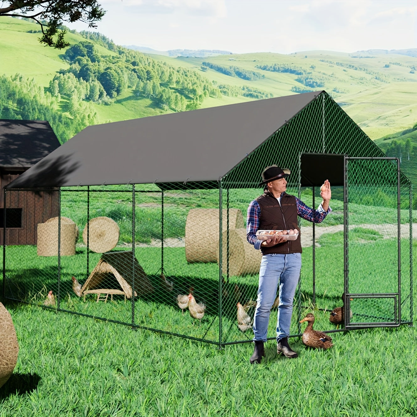 Vogelhaus für den Außenbereich, XL für den Außenbereich mit großem und die Aufzucht von Vögeln Kaninchen – Detailansicht 4
