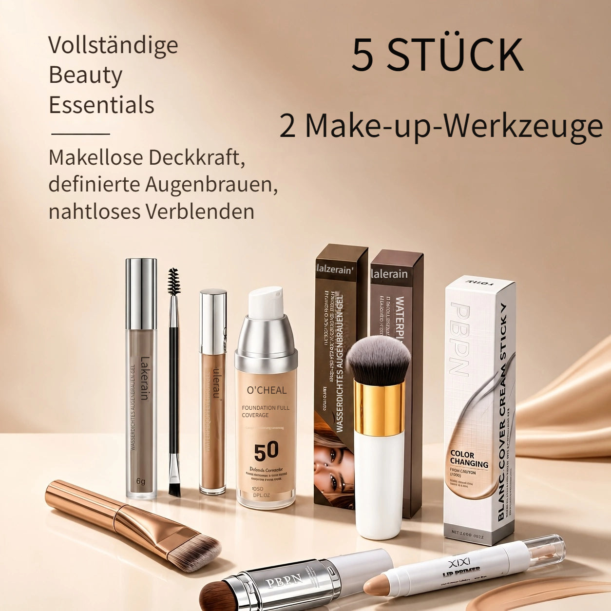Vollgesichts-Make-up-Set (mit Werkzeugen), 5St für Fahrzeug – Hauptansicht