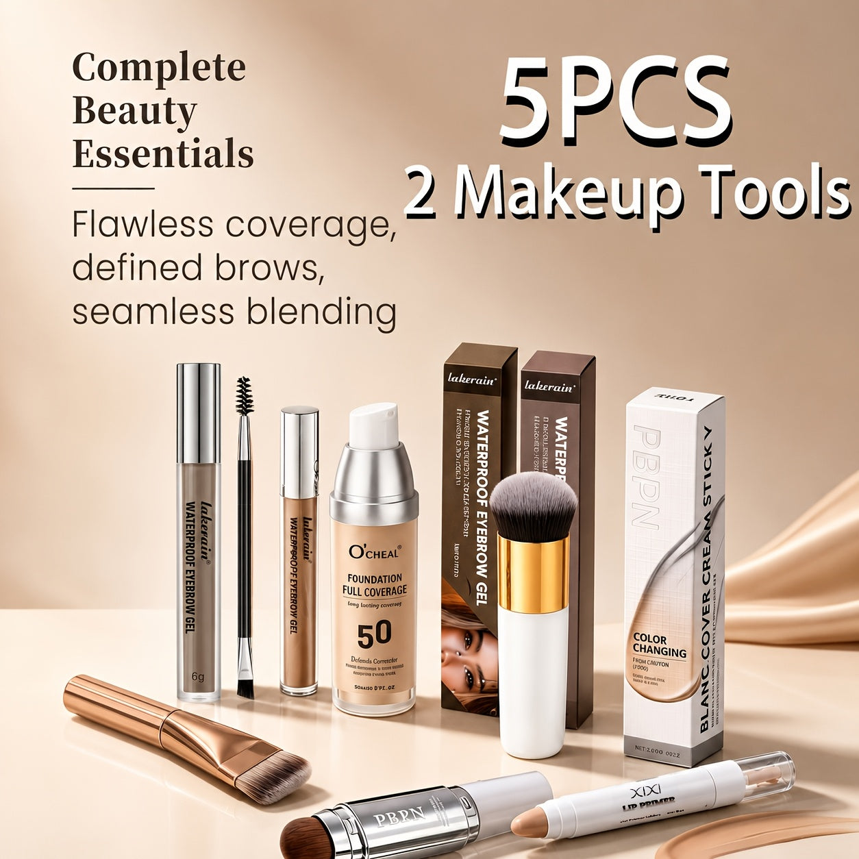 Vollgesichts-Make-up-Set (mit Werkzeugen), 5St für Fahrzeug – Detailansicht 3
