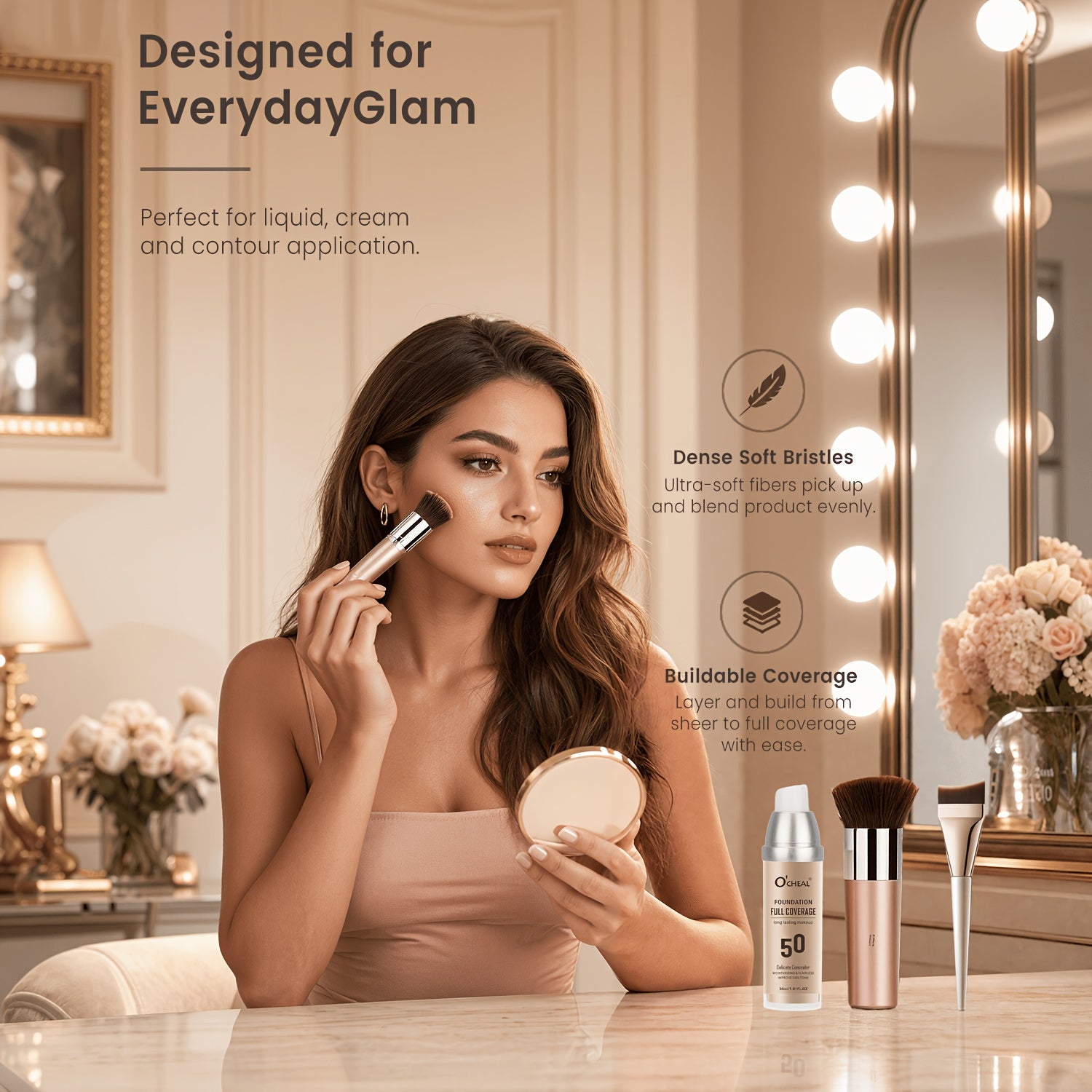 Vollgesichts-Make-up-Set (mit Werkzeugen), 5St für unterwegs und Fahrzeug – Detailansicht 12
