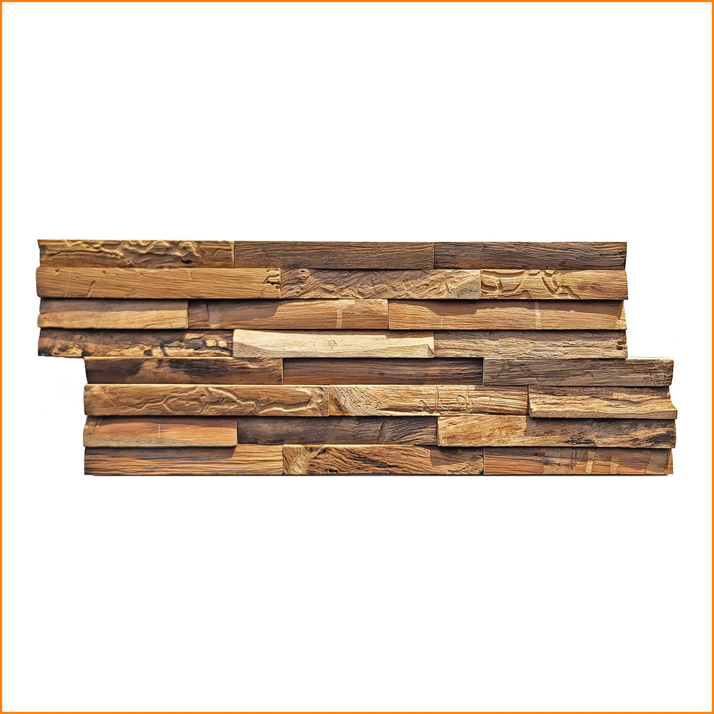 Wandpaneele, Echtholz Wandverkleidung aus recyceltem Teakholz für Wohnbereich und Alltag – Detailansicht 4