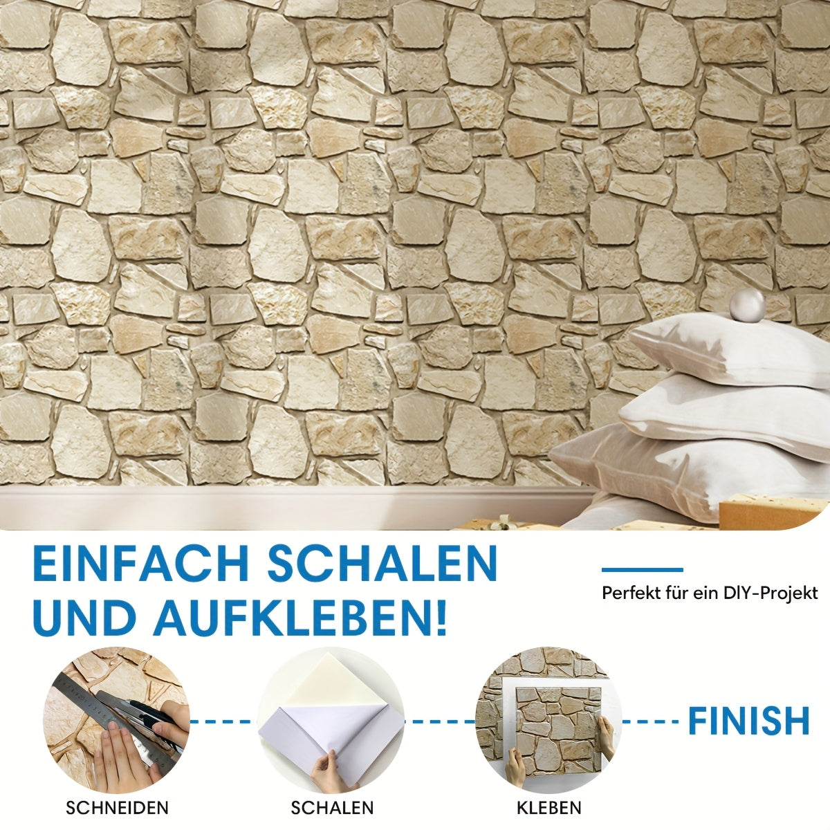 Wandpaneele, Hellbraun für Alltag und Wohnbereich – Detailansicht 4