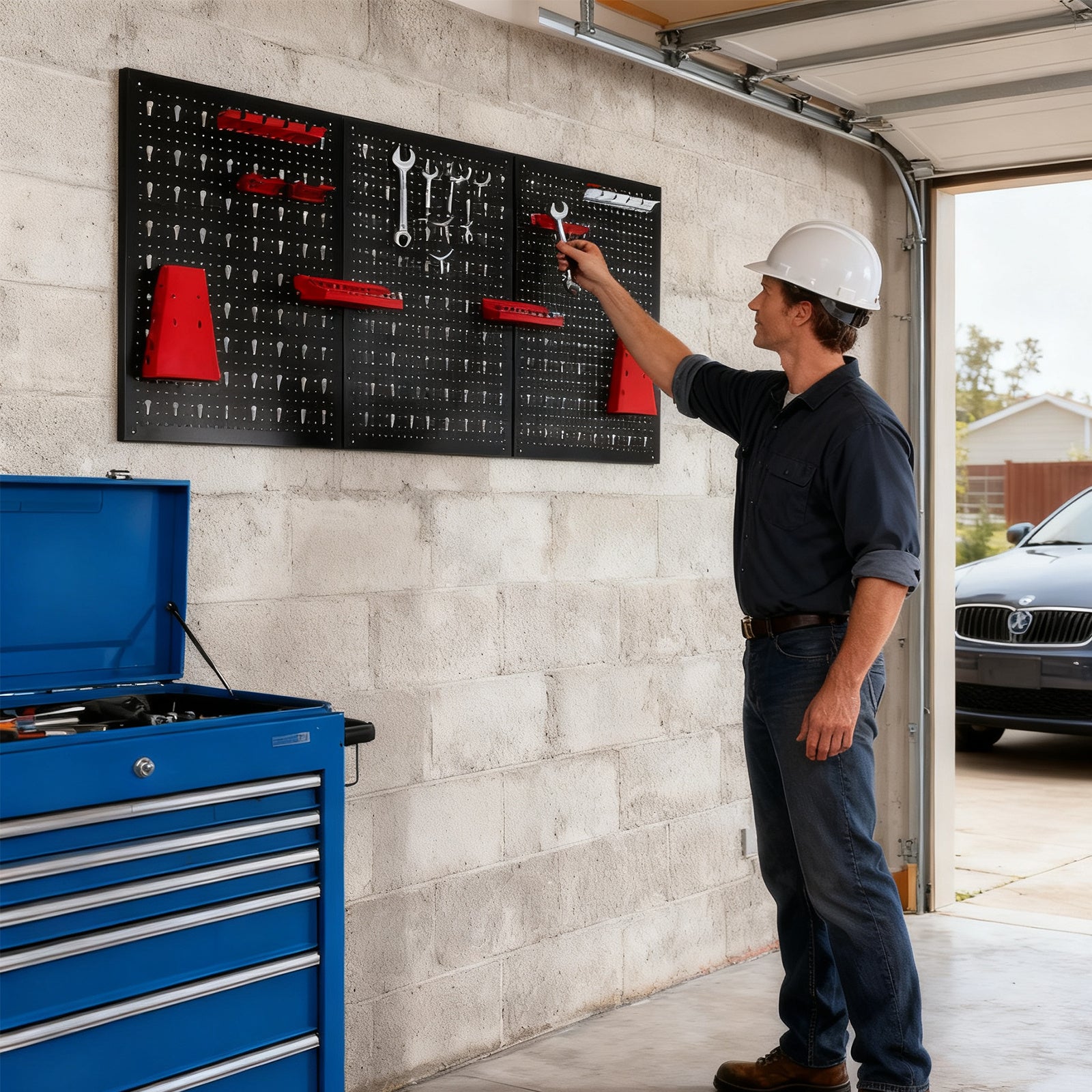 Wandregal, Metall für Werkstatt und Garage – Hauptansicht