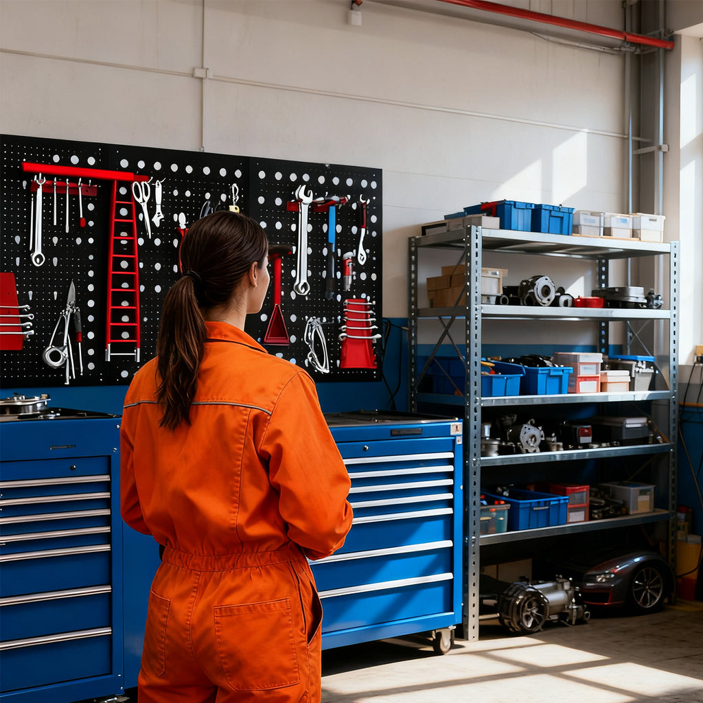 Wandregal, Metall für Werkstatt und Garage – Detailansicht 4