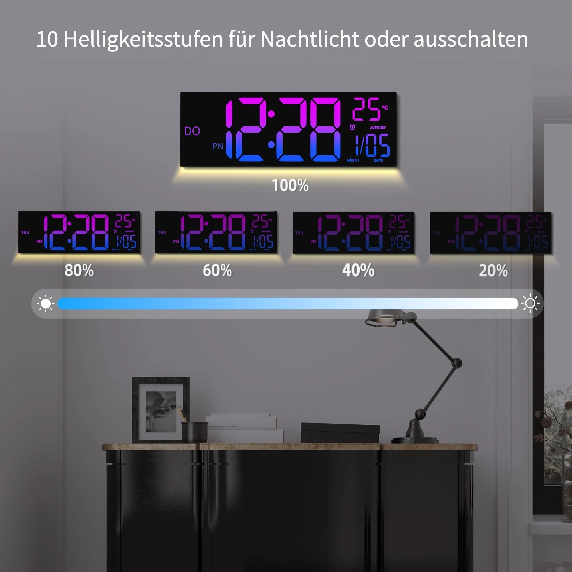 Wanduhr, 41,15 cm für Alltag und Wohnbereich – Detailansicht 6