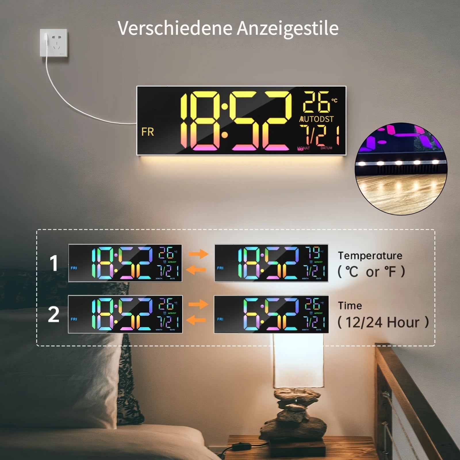 Wanduhr, 41,15 cm für Alltag und Wohnbereich – Detailansicht 7