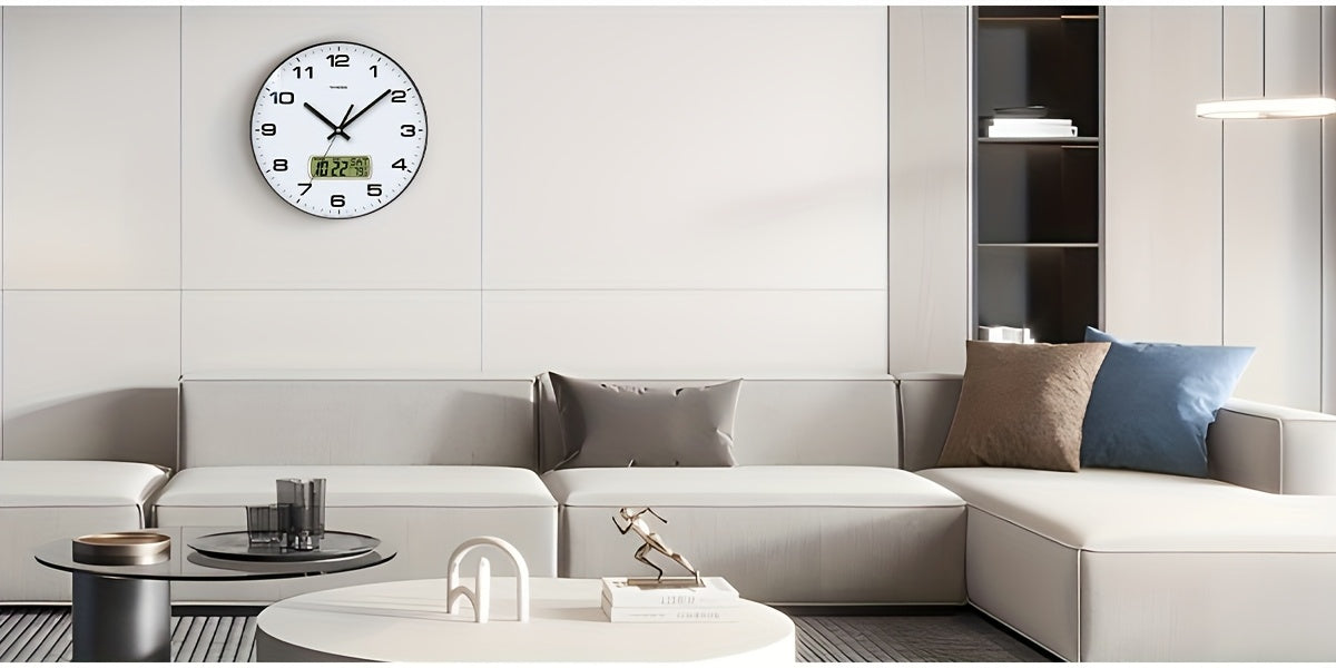 Wanduhr, Schwarz für Wohnbereich und Alltag – Detailansicht 2