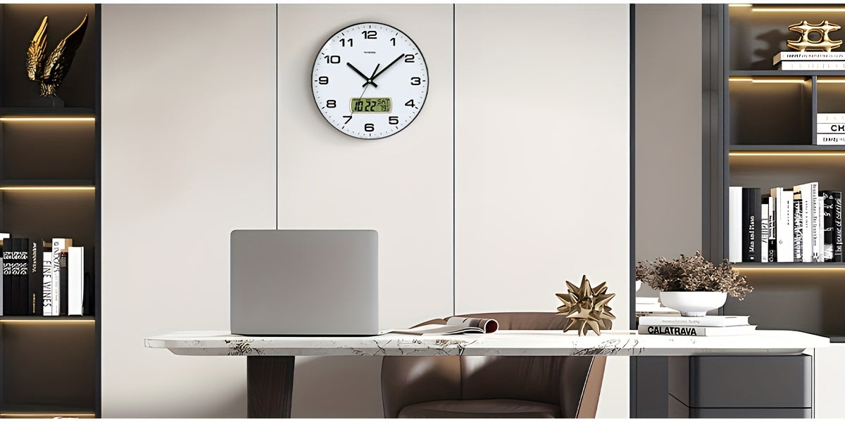 Wanduhr, Schwarz für Wohnbereich und Alltag – Detailansicht 11