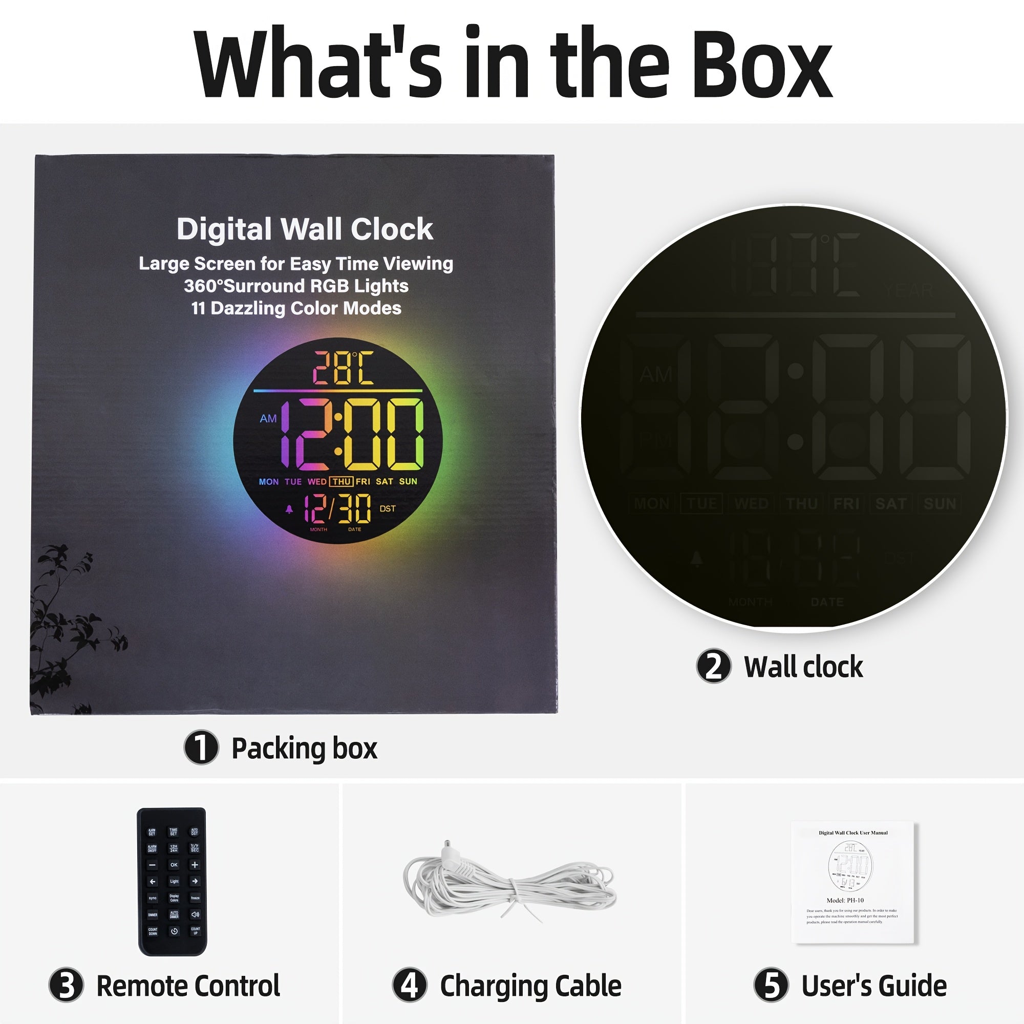 Wanduhr, WEISS für Wohnbereich – Detailansicht 6