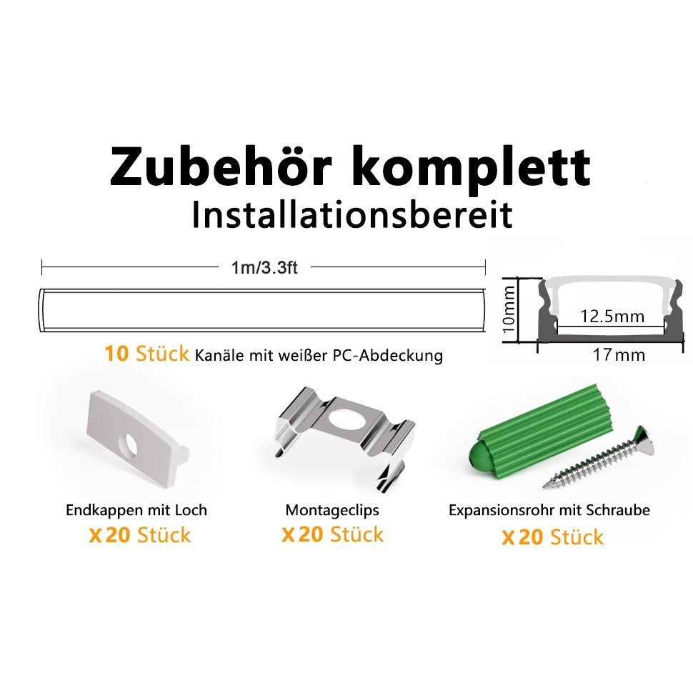 Wanduhren, LED-Beleuchtung für Barriereleuchten mit opaler Linsenabdeckung und Lichtleisten – Detailansicht 3