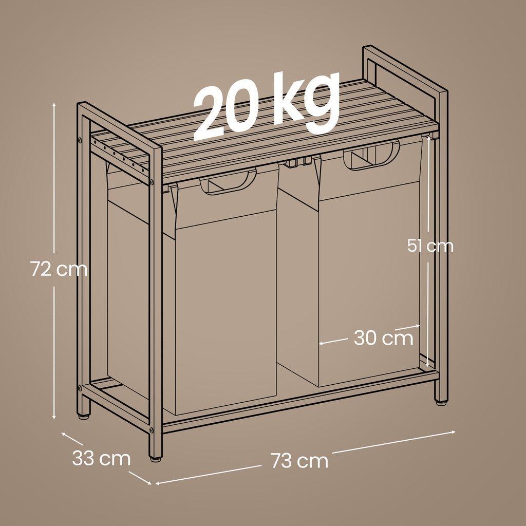 Wäschekorb, 2 x 46 für Zuhause und Alltag – Detailansicht 3