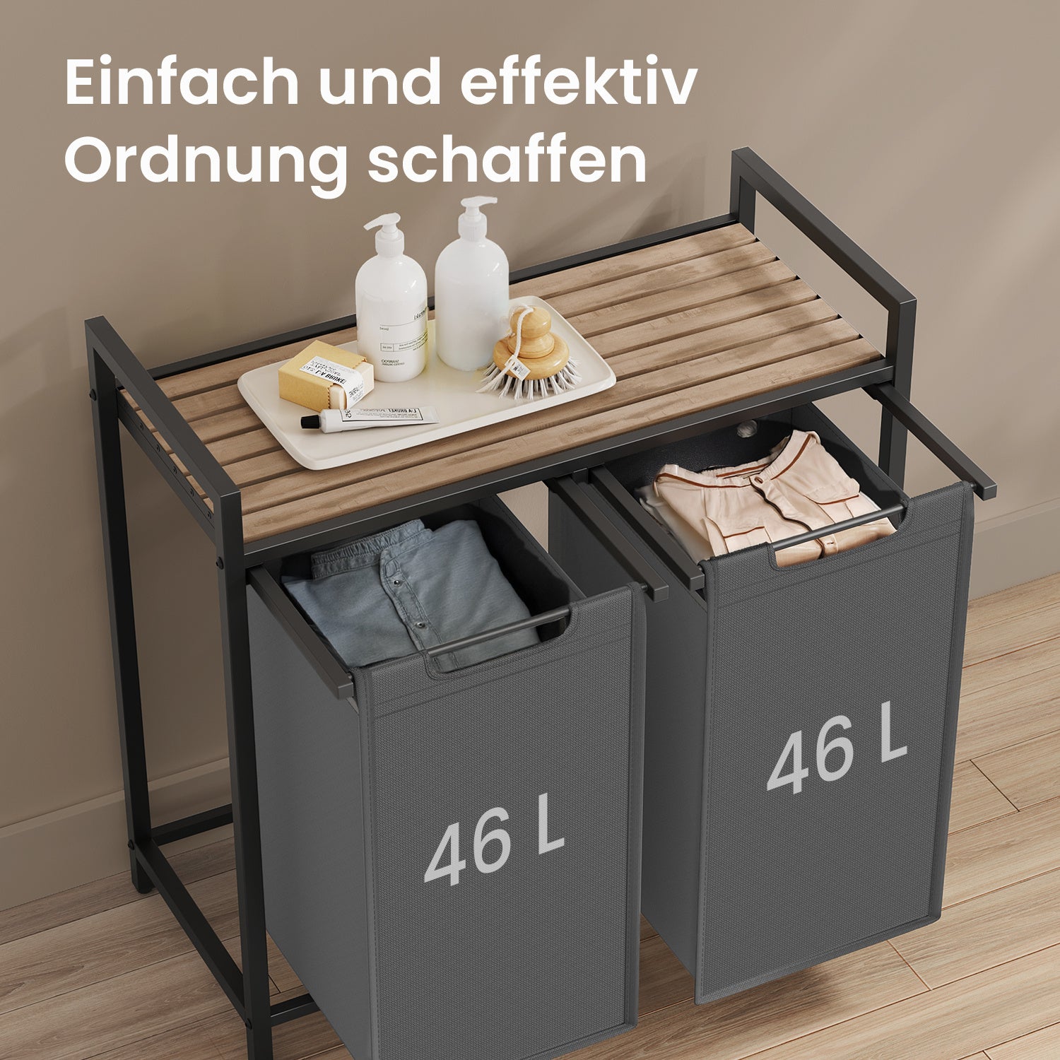 Wäschekorb, 2 x 46 für Zuhause und Alltag – Detailansicht 9