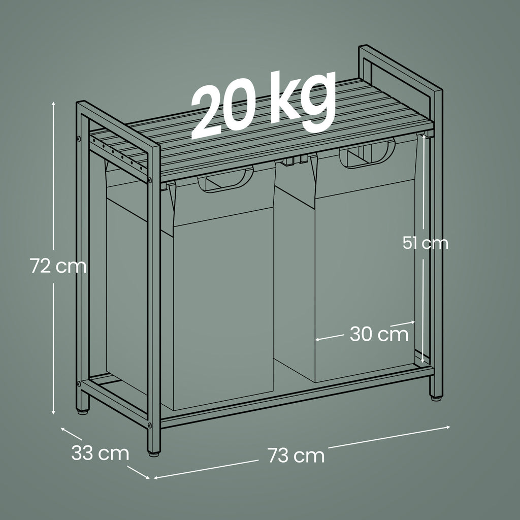 Wäschekorb, 2 x 46 für Zuhause und Alltag – Detailansicht 18
