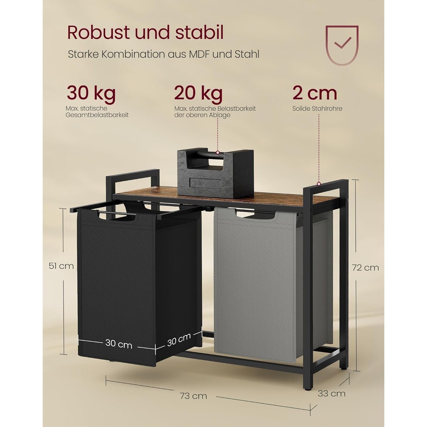 Wäschekorb, faltbar für Alltag und Zuhause – Detailansicht 10