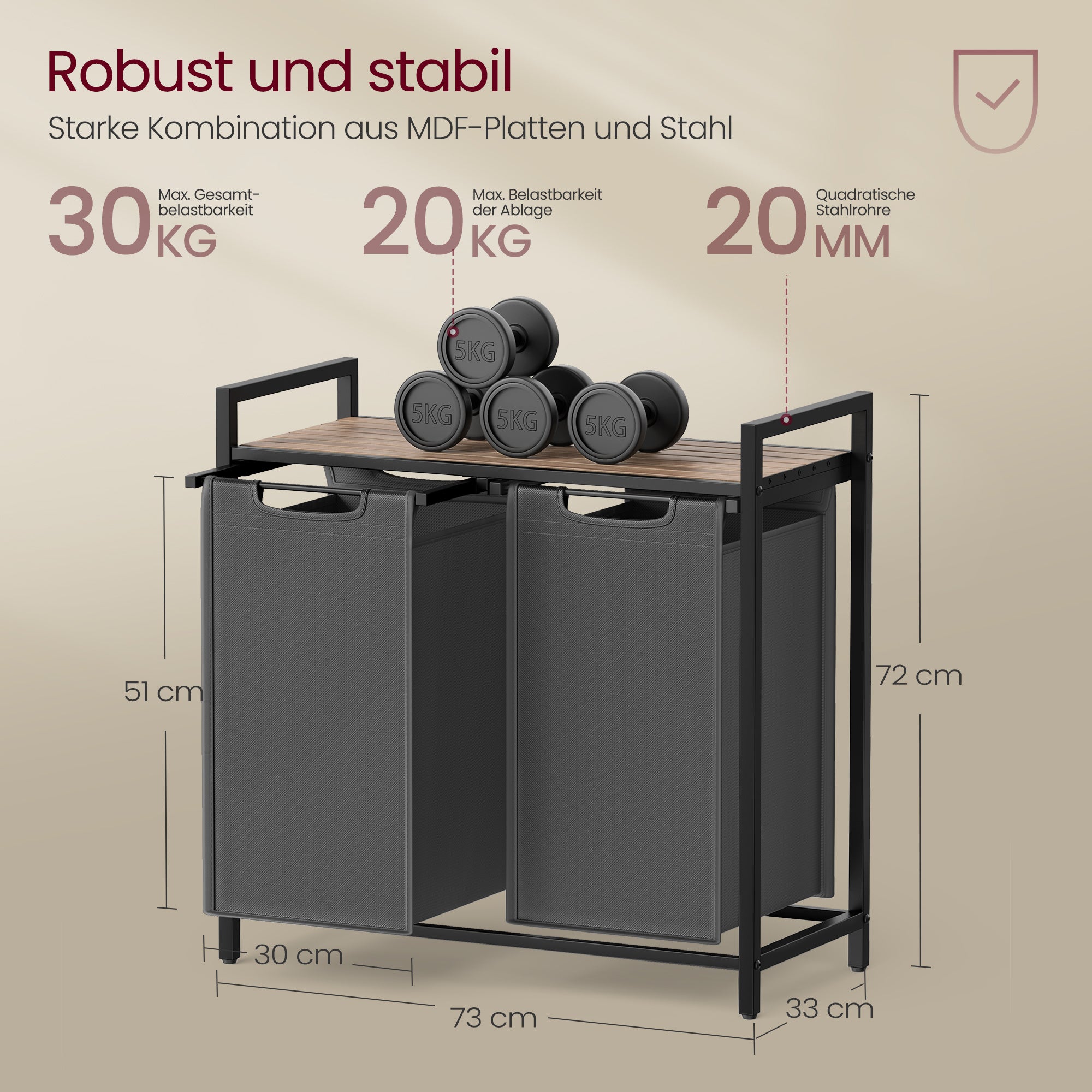 Wäschekorb, faltbar für Alltag und Zuhause – Detailansicht 15