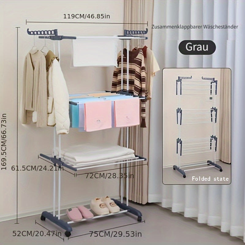 Wäscheständer, Grau für Zuhause und Vorratsraum – Detailansicht 8