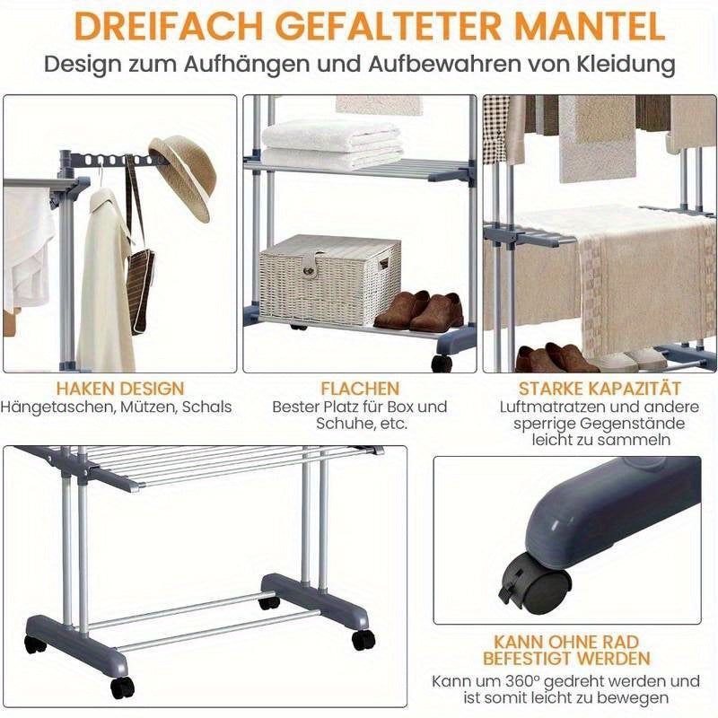 Wäscheständer, Grau für Zuhause und Vorratsraum – Detailansicht 17