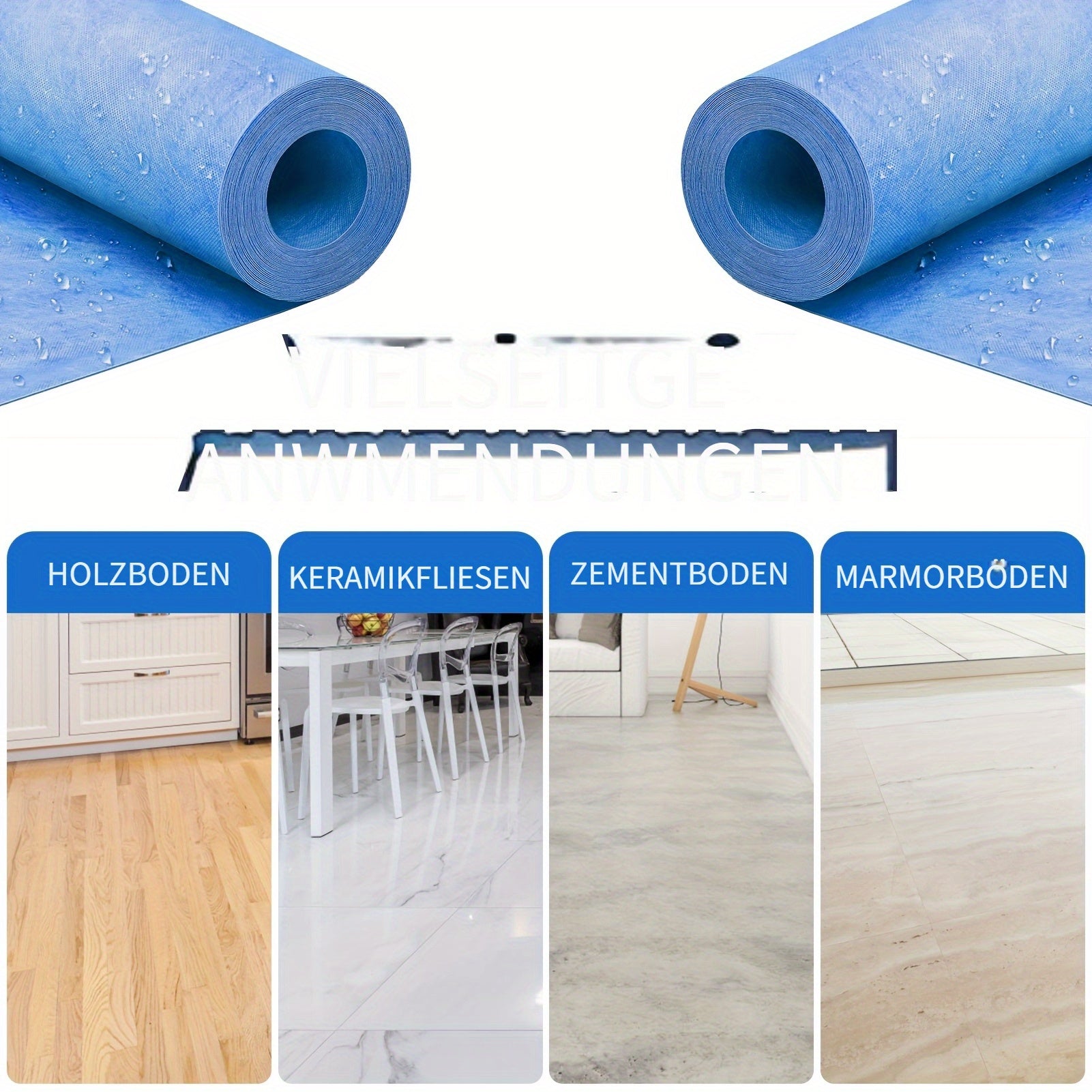 Wasserdichte Membran Dichtungsfolie, 1m x 30m Blau für Badezimmer und Haushalt – Detailansicht 5