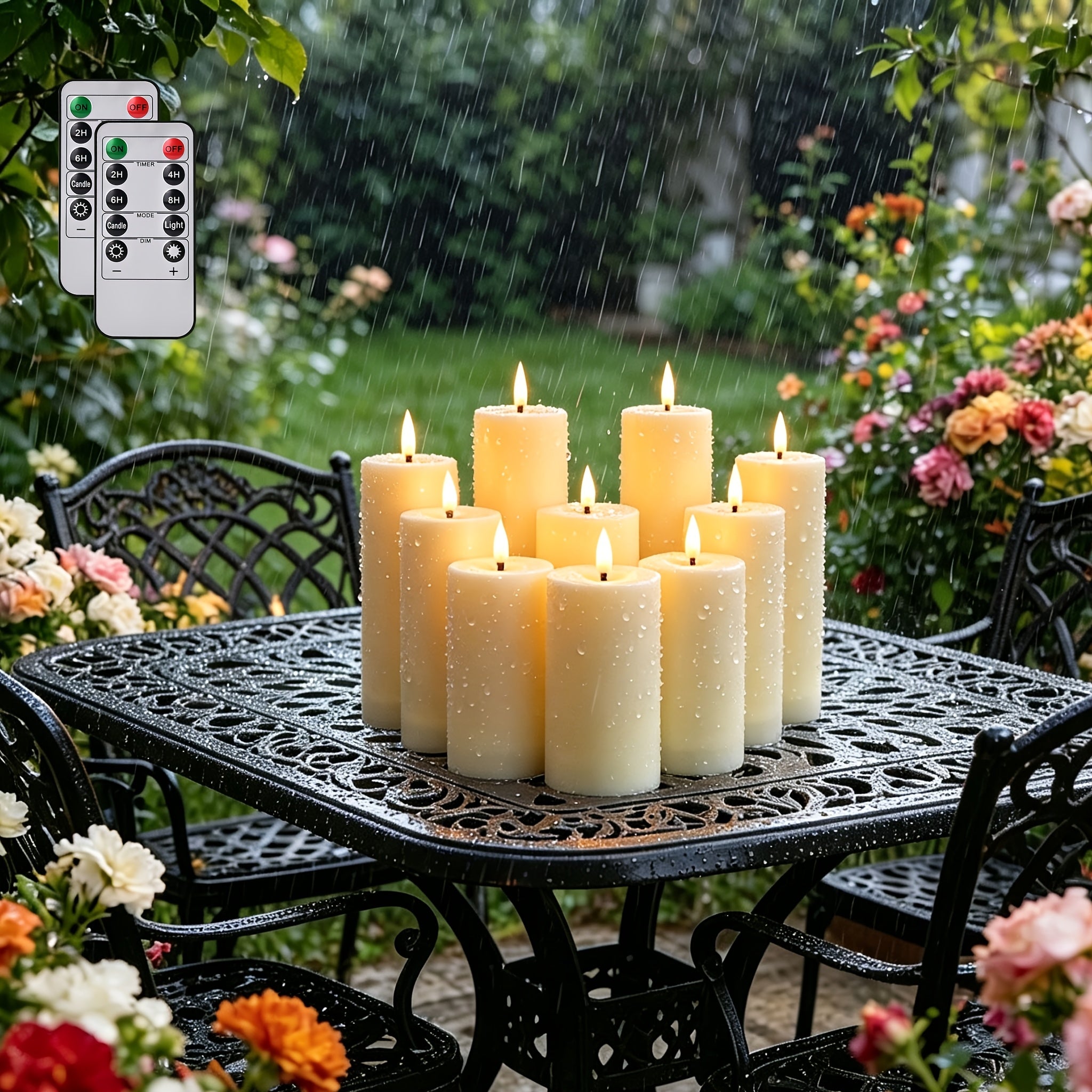 Wasserdichte Outdoor-Kerzen, LED-Beleuchtung für Schlafzimmer und Bett – Detailansicht 3