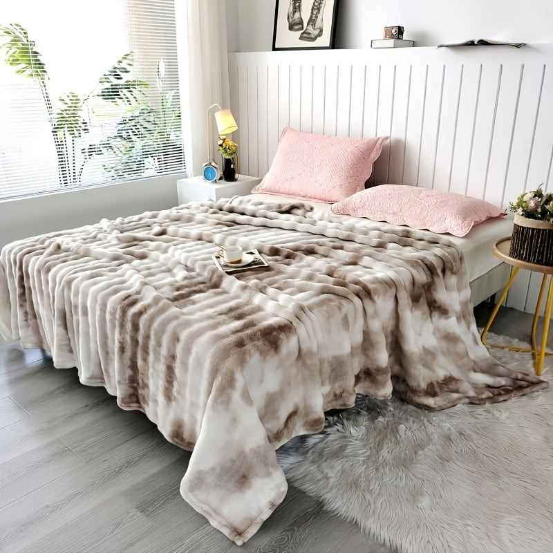 Weihnachtsgeschenk-Decke, Tie-Dye-Grau für Weihnachten und Alltag – Detailansicht 2