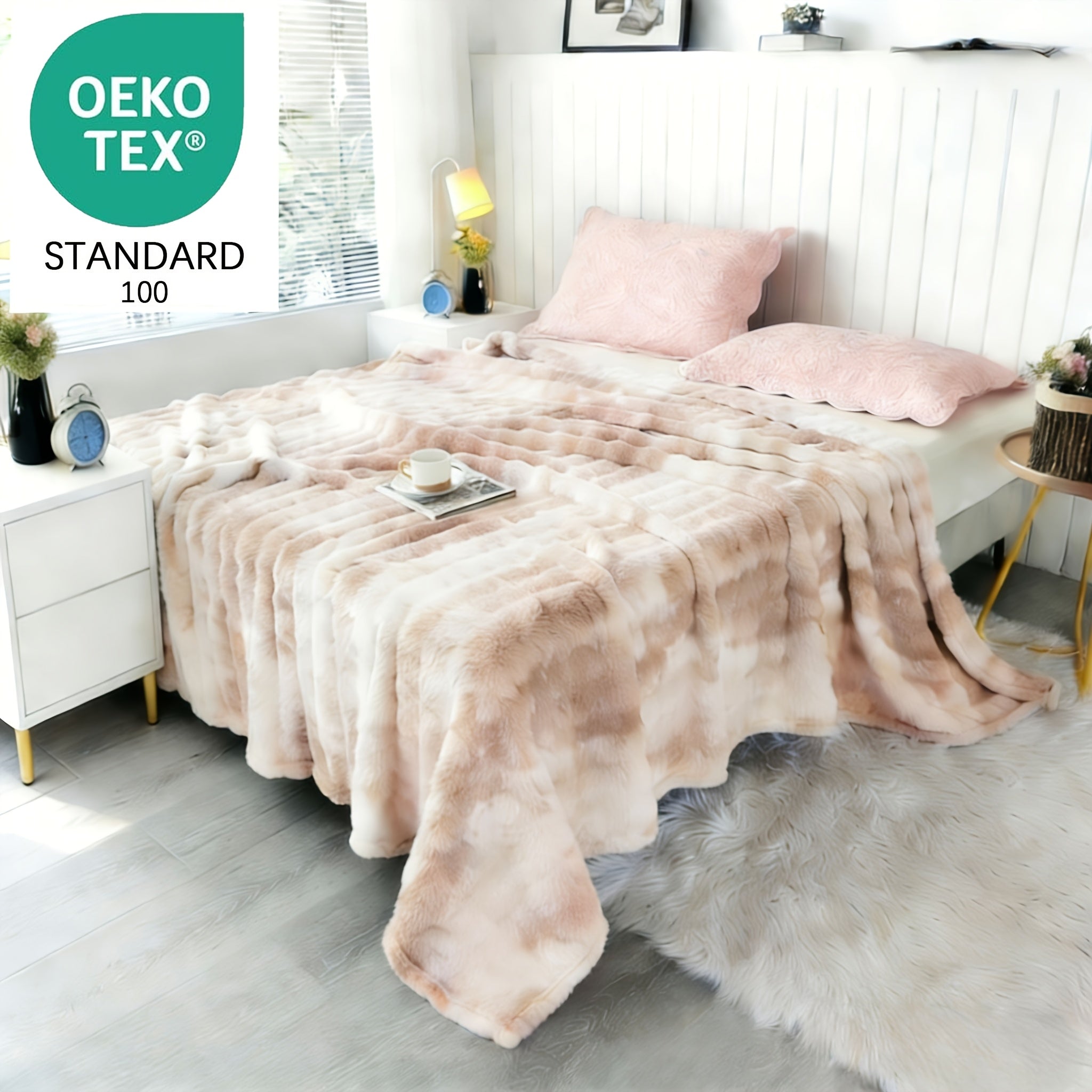 Weihnachtsgeschenk-Decke, Tie-Dye-Grau für Weihnachten und Alltag – Detailansicht 9