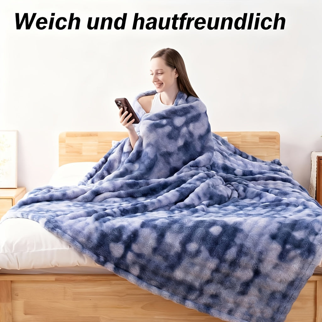 Weihnachtsgeschenk-Decke, Tie-Dye-Grau für Weihnachten und Alltag – Detailansicht 12