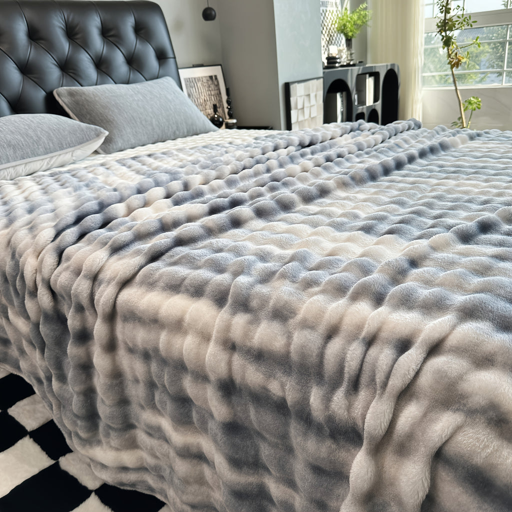 Weihnachtsgeschenk-Decke, Tie-Dye-Grau für Weihnachten und Alltag – Detailansicht 13