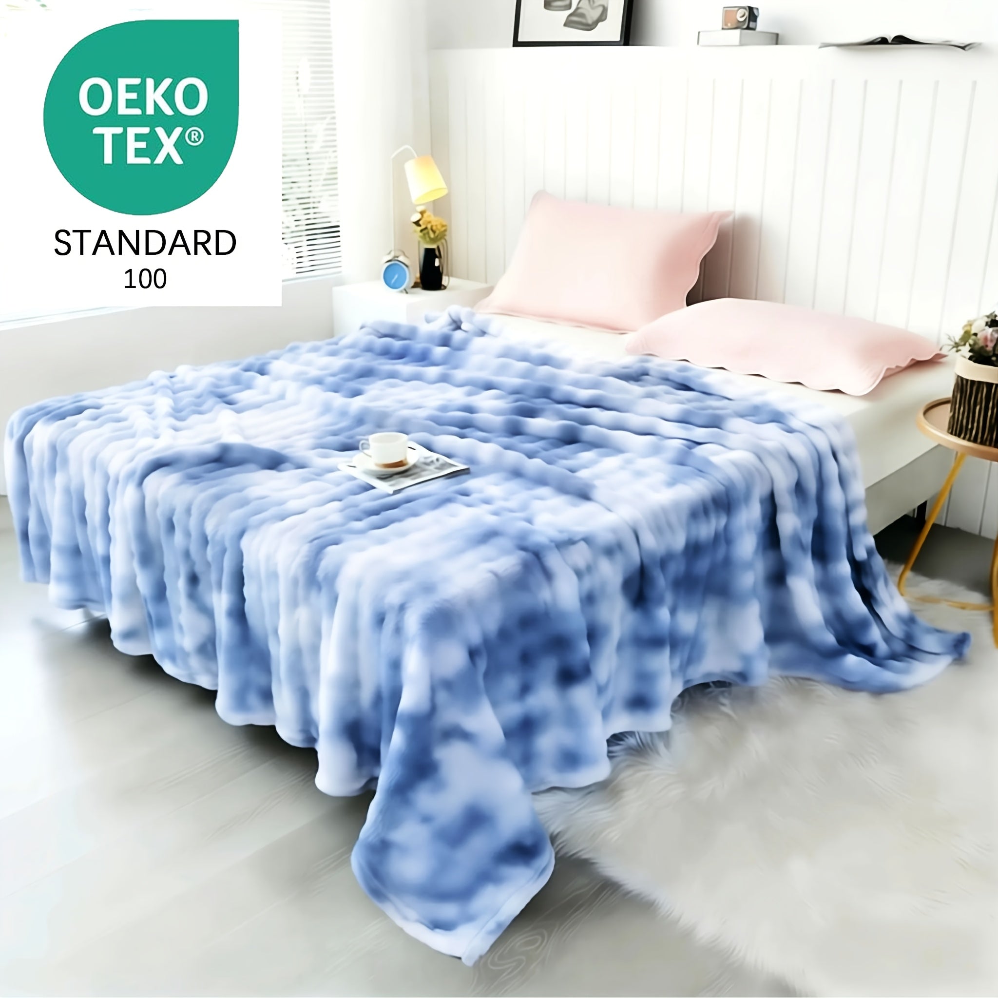 Weihnachtsgeschenk-Decke, Tie-Dye-Grau für Weihnachten und Alltag – Detailansicht 19