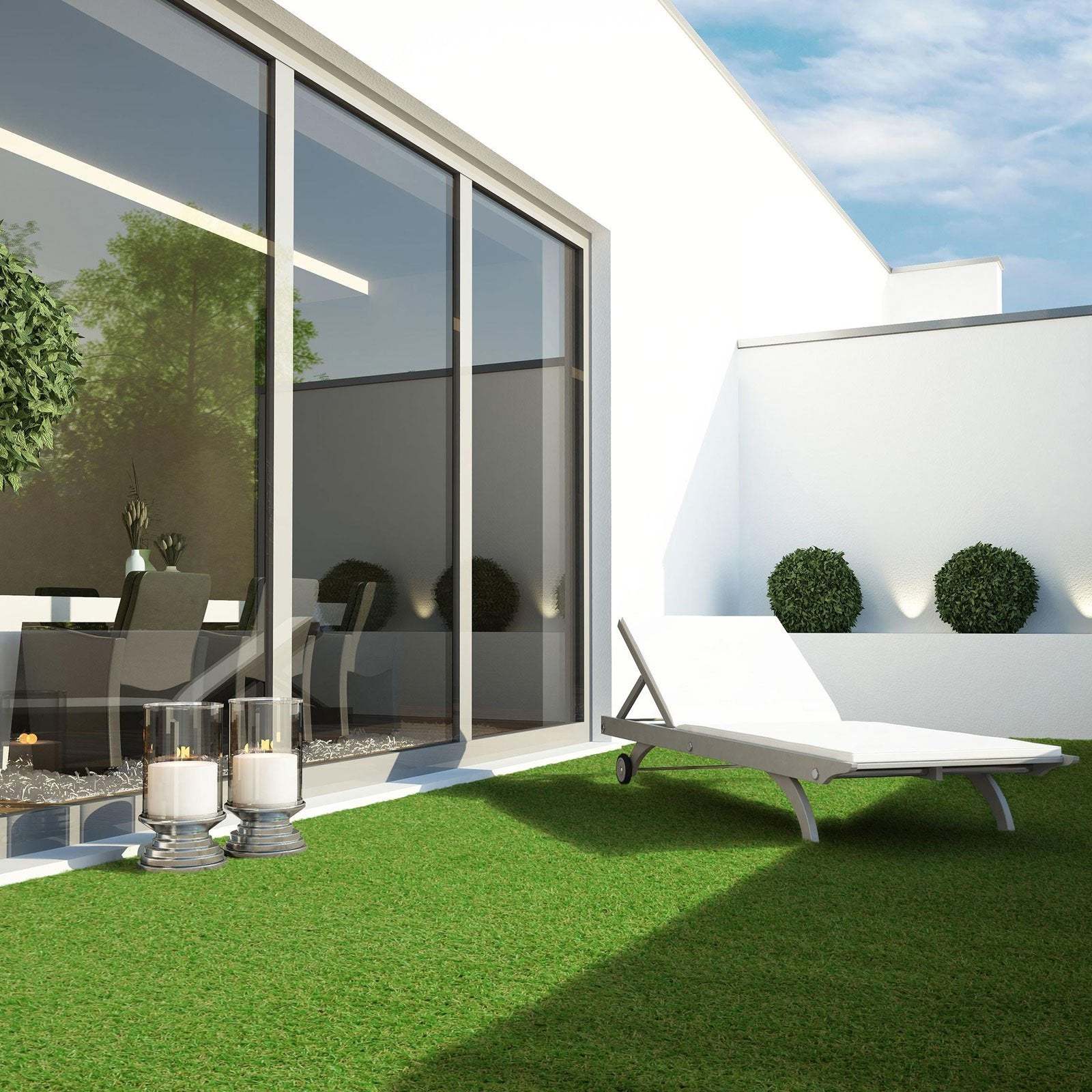 Wetterfester Kunstrasen, Kunststoff für Garten und Terrasse – Detailansicht 8
