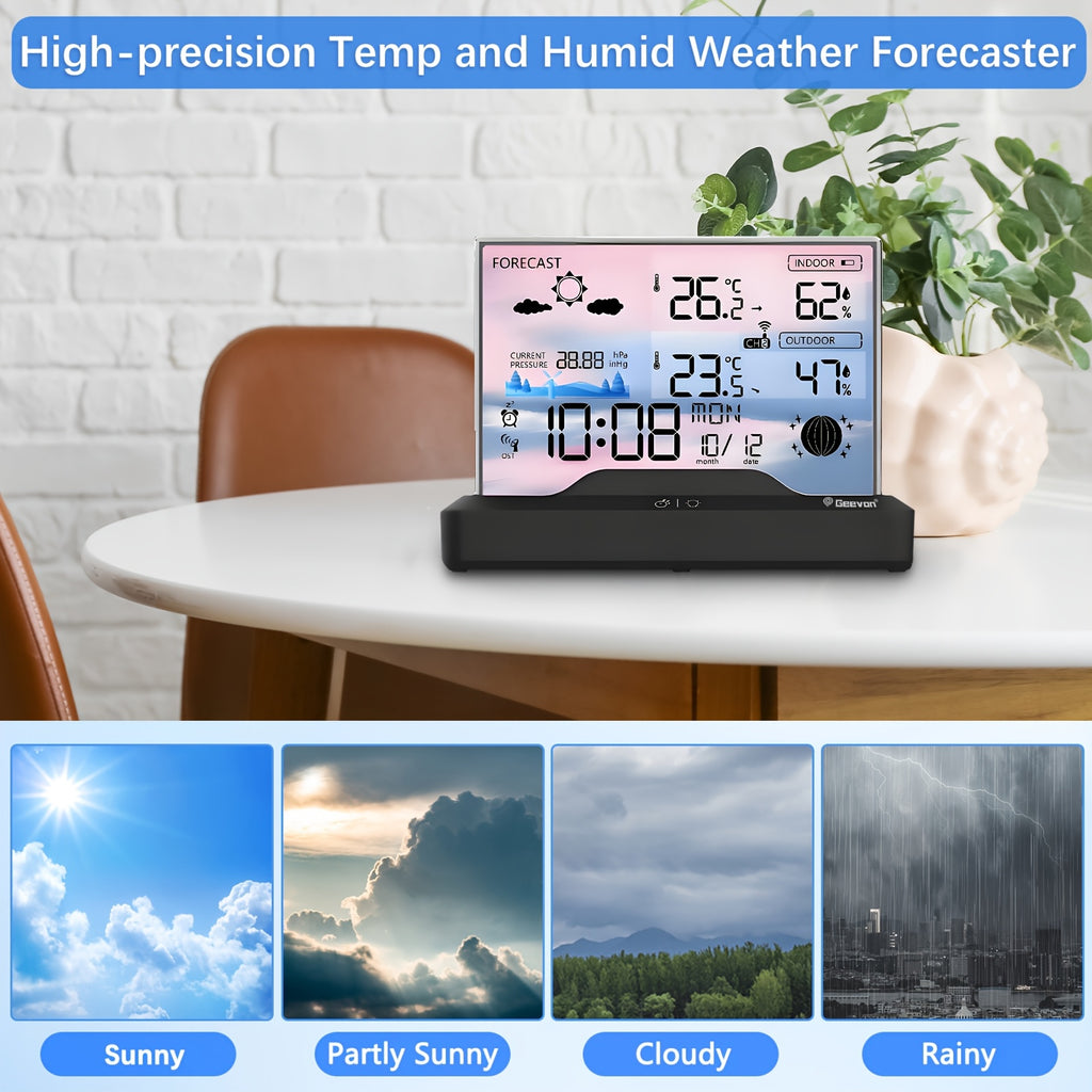 Wetterstation, Schwarz für Innen- und Außenmessung – Detailansicht 4