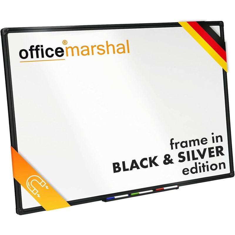 Whiteboard Magnettafel, schwarzer Rahmen für Büro und Homeoffice – Hauptansicht