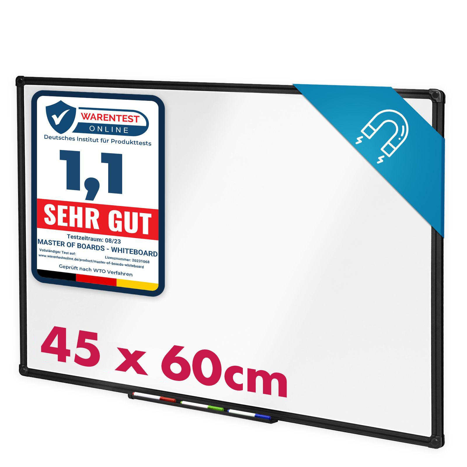 Whiteboard Magnettafel, schwarzer Rahmen für Büro und Homeoffice – Detailansicht 6