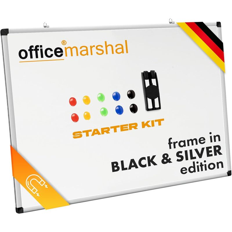 Whiteboard Magnettafel, schwarzer Rahmen für Büro und Homeoffice – Detailansicht 12