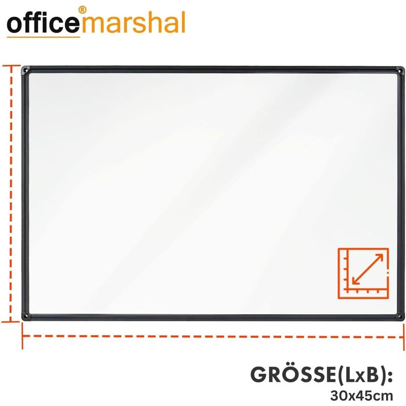 Whiteboard Magnettafel, schwarzer Rahmen für Büro und Homeoffice – Detailansicht 13