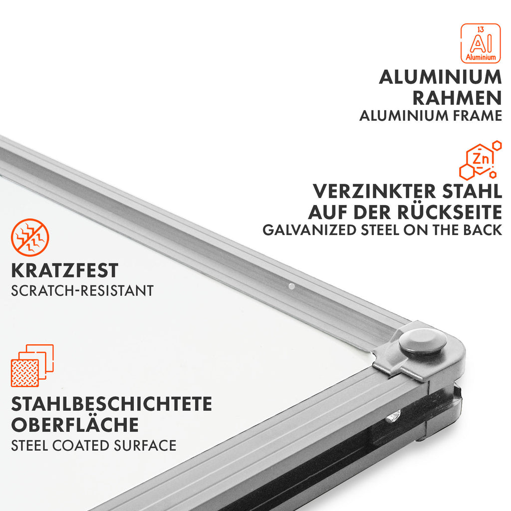 Whiteboard Magnettafel, schwarzer Rahmen für Büro und Homeoffice – Detailansicht 15