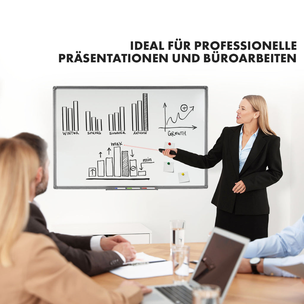 Whiteboard Magnettafel, schwarzer Rahmen für Büro und Homeoffice – Detailansicht 17