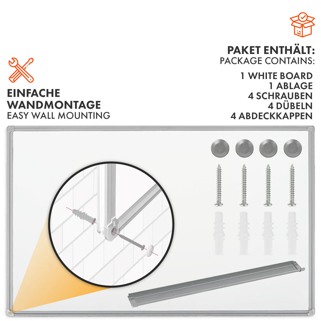 Whiteboard Magnettafel, schwarzer Rahmen für Büro und Homeoffice – Detailansicht 19