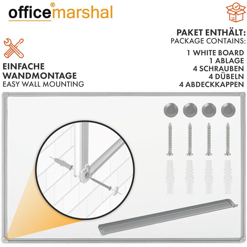 Whiteboard Magnettafel, schwarzer Rahmen für Büro und Homeoffice – Detailansicht 29